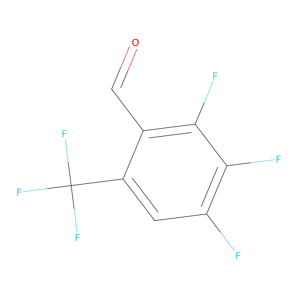2,3,4-Trifluoro-6-(trifluoromethyl)benzaldehyde molecular structure, CAS 2244084-38-4