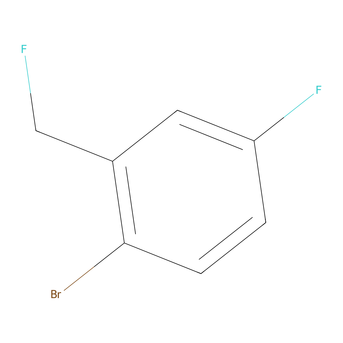 2-Bromo-5-fluorobenzyl fluoride molecular structure, CAS 2244085-04-7