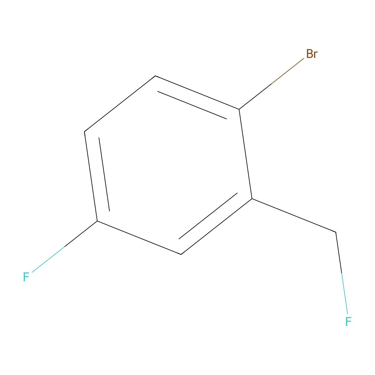 2-Bromo-5-fluorobenzyl fluoride molecular structure, CAS 2244085-04-7