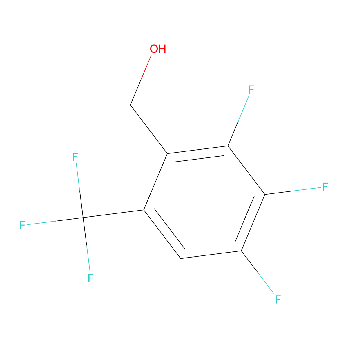 2,3,4-Trifluoro-6-(trifluoromethyl)benzyl alcohol molecular structure, CAS 2244085-32-1