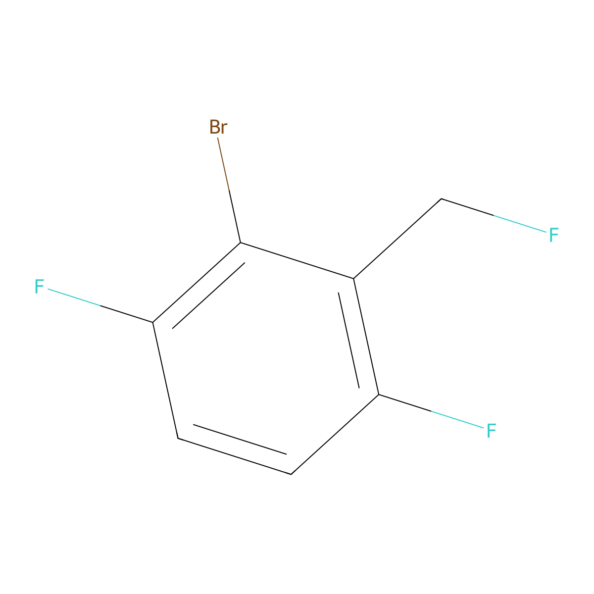 2-Bromo-3,6-difluorobenzyl fluoride molecular structure, CAS 2244085-54-7