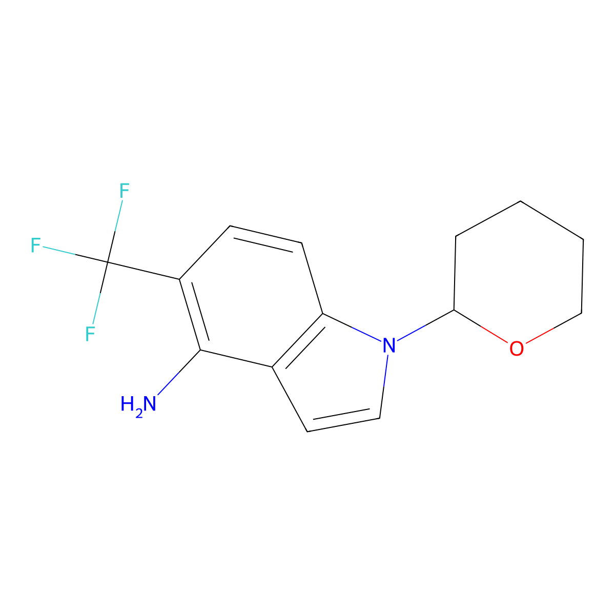 1-(Tetrahydro-2H-pyran-2-yl)-5-(trifluoromethyl)-1H-indol-4-amine molecular structure, CAS 2244085-56-9