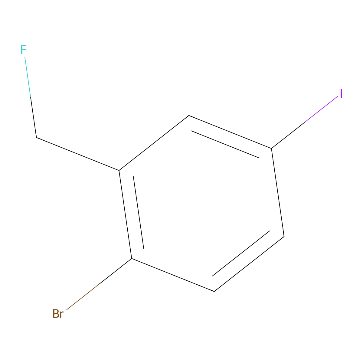 2-Bromo-5-iodobenzyl fluoride molecular structure, CAS 2244085-57-0