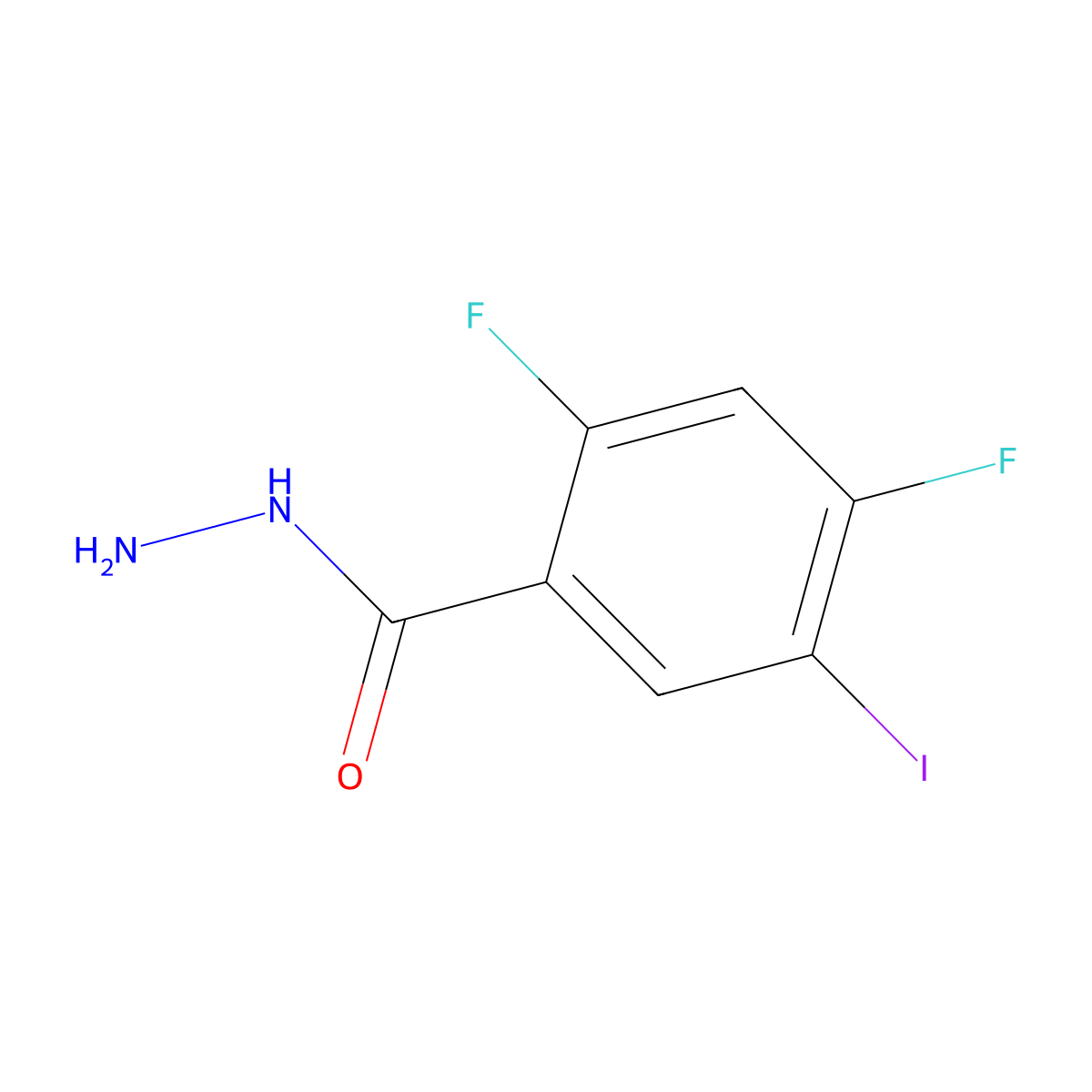 2,4-Difluoro-5-iodobenzhydrazide molecular structure, CAS 2244085-59-2