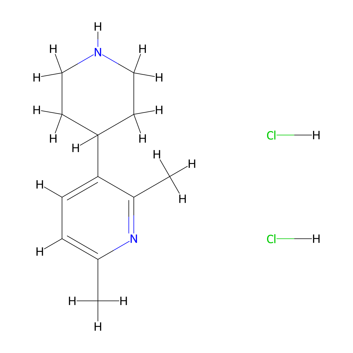 2,6-Dimethyl-3-(piperidin-4-yl)pyridine dihydrochloride molecular structure, CAS 2244085-62-7