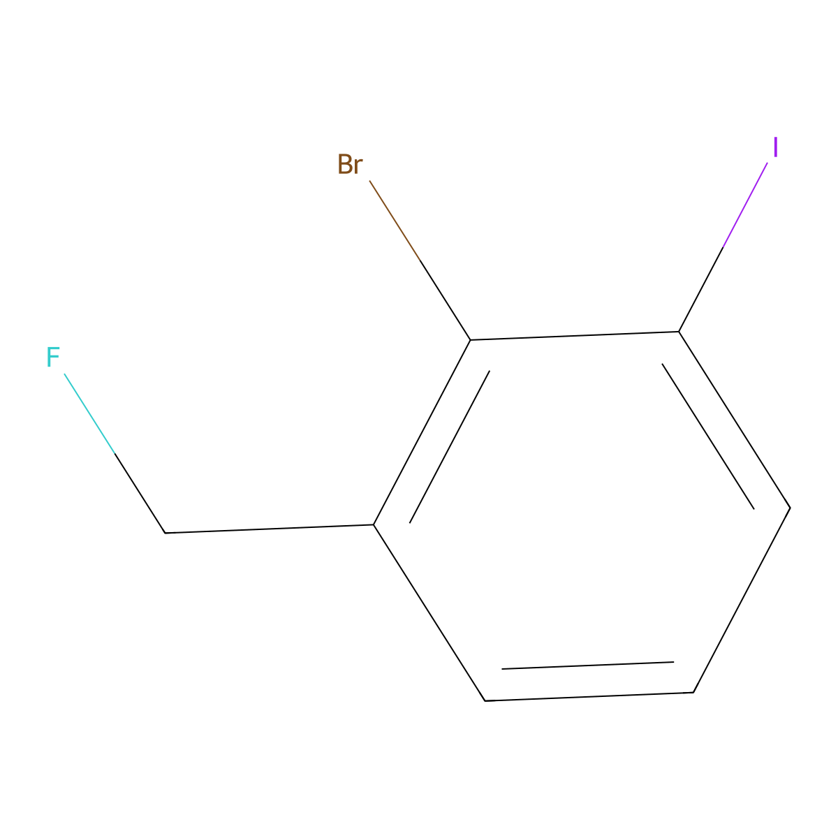 2-Bromo-3-iodobenzyl fluoride molecular structure, CAS 2244085-66-1