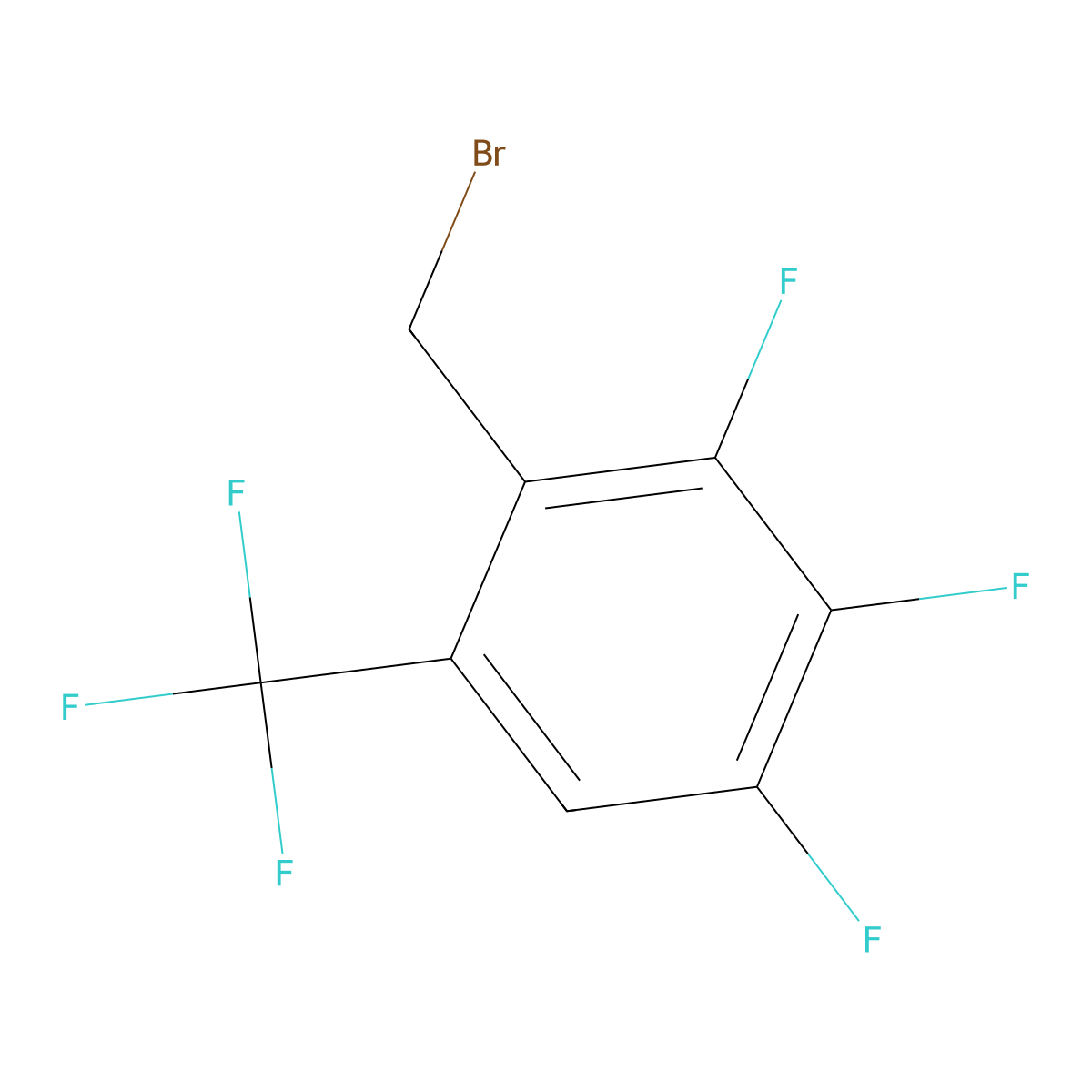 2,3,4-Trifluoro-6-(trifluoromethyl)benzyl bromide molecular structure, CAS 2244085-70-7