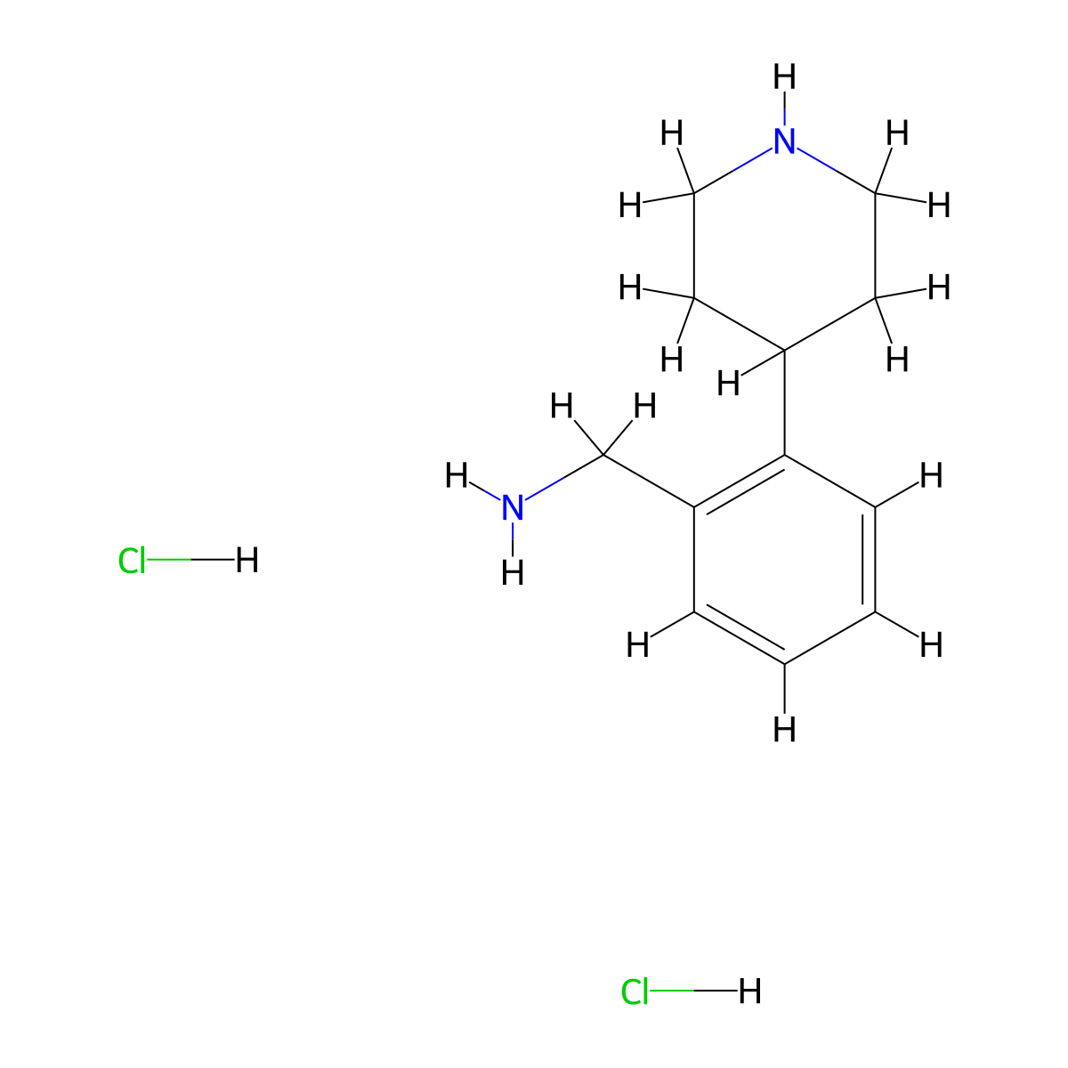 (2-(Piperidin-4-yl)phenyl)methanamine dihydrochloride molecular structure, CAS 2244085-89-8