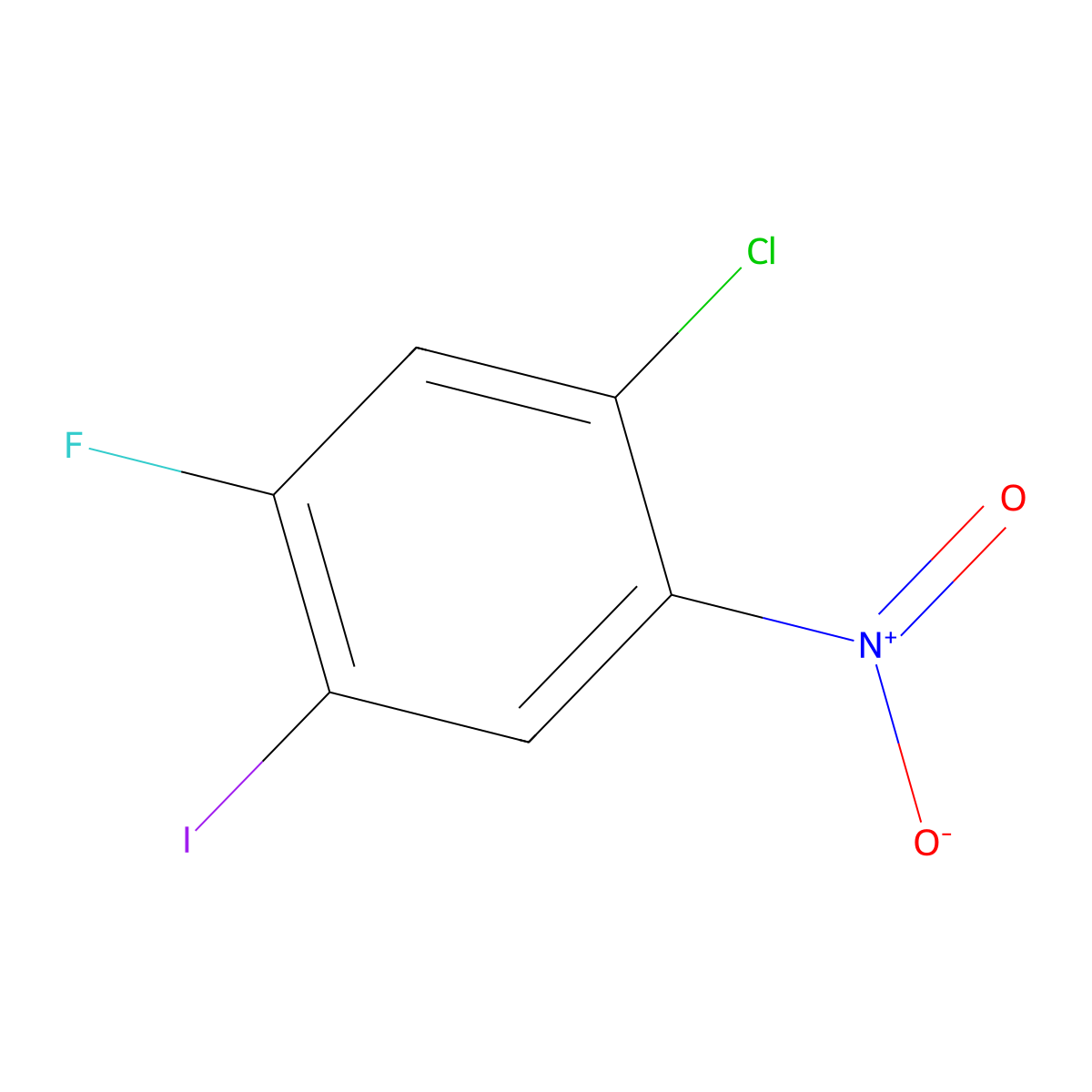 1-Chloro-5-fluoro-4-iodo-2-nitrobenzene molecular structure, CAS 2244086-60-8
