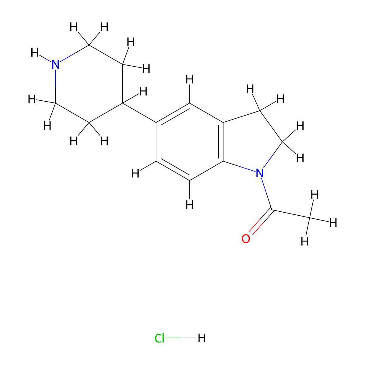 1-(5-(Piperidin-4-yl)indolin-1-yl)ethan-1-one hydrochloride molecular structure, CAS 2244086-75-5