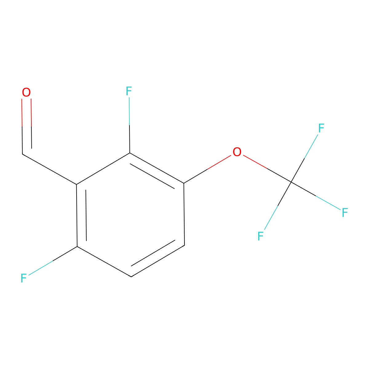 2,6-Difluoro-3-(trifluoromethoxy)benzaldehyde molecular structure, CAS 2244087-04-3