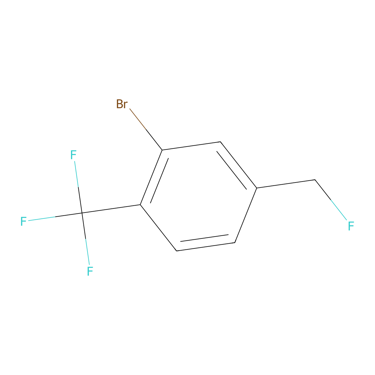 2-Bromo-4-(fluoromethyl)-1-(trifluoromethyl)benzene molecular structure, CAS 2244087-06-5