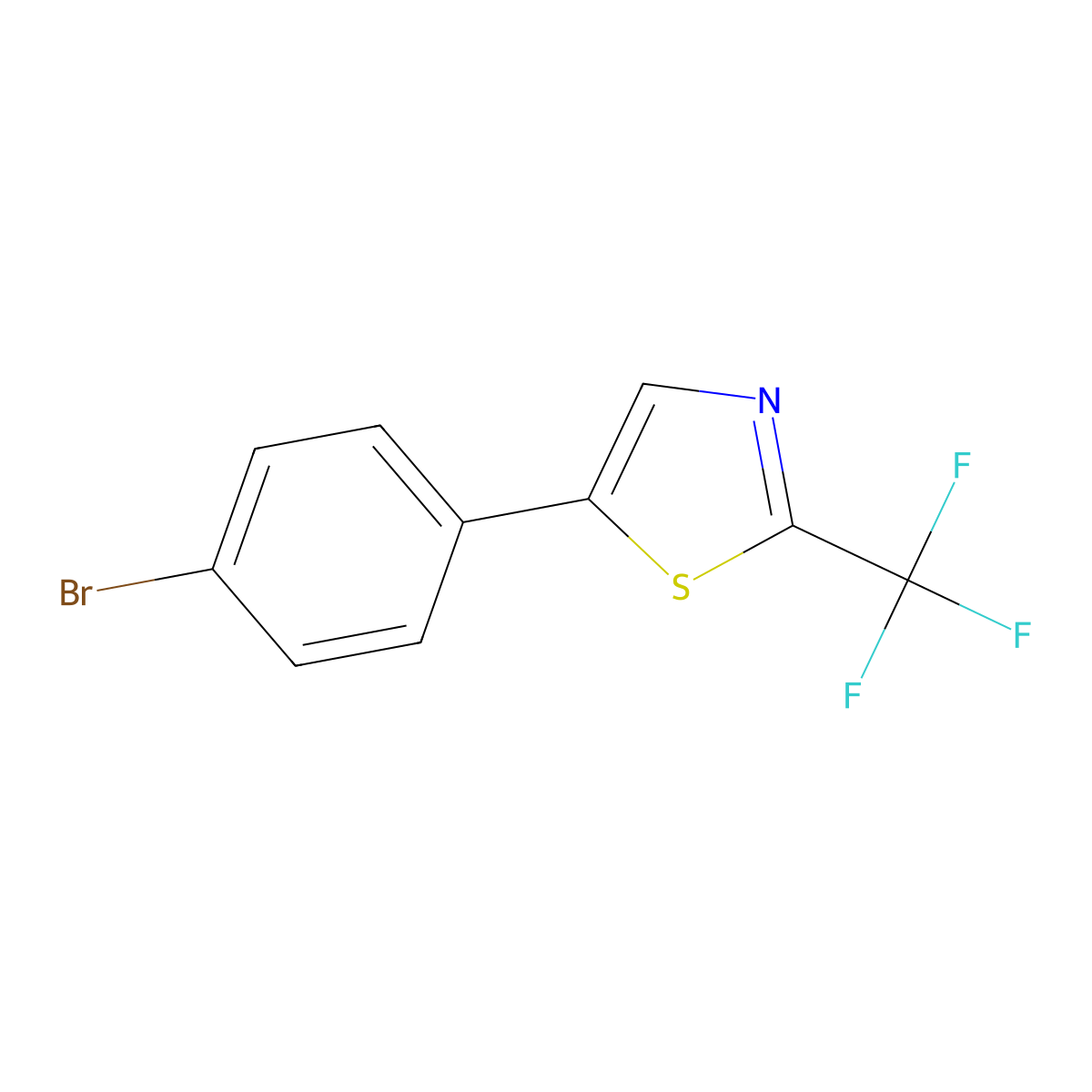 5-(4-Bromo-phenyl)-2-trifluoromethyl-thiazole molecular structure, CAS 2244087-10-1