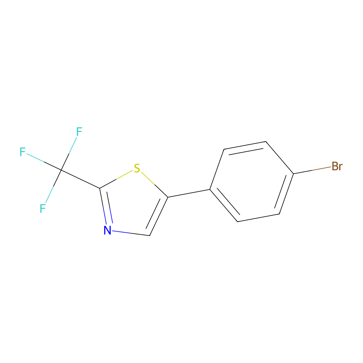 5-(4-Bromo-phenyl)-2-trifluoromethyl-thiazole molecular structure, CAS 2244087-10-1