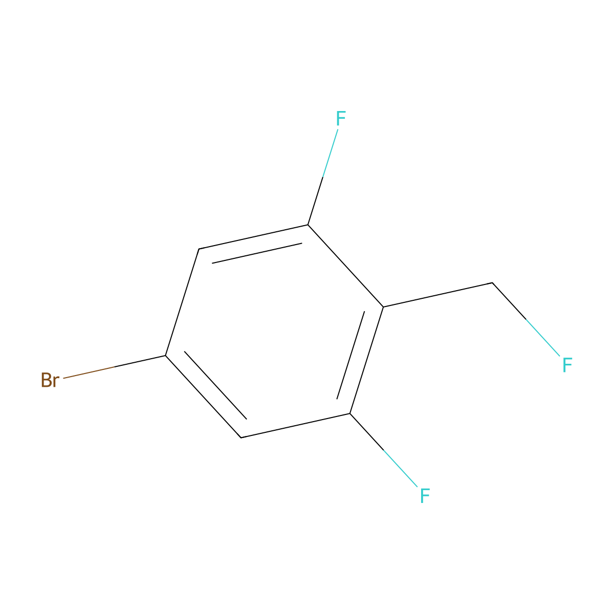 4-Bromo-2,6-difluorobenzyl fluoride molecular structure, CAS 2244087-29-2