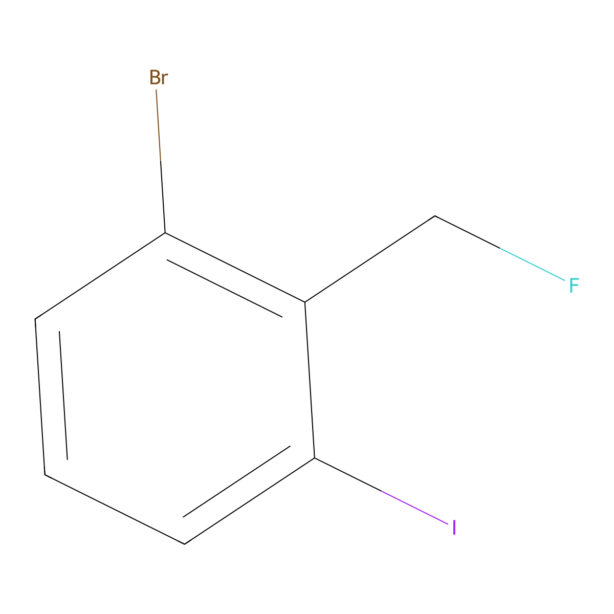 2-Bromo-6-iodobenzyl fluoride molecular structure, CAS 2244087-75-8