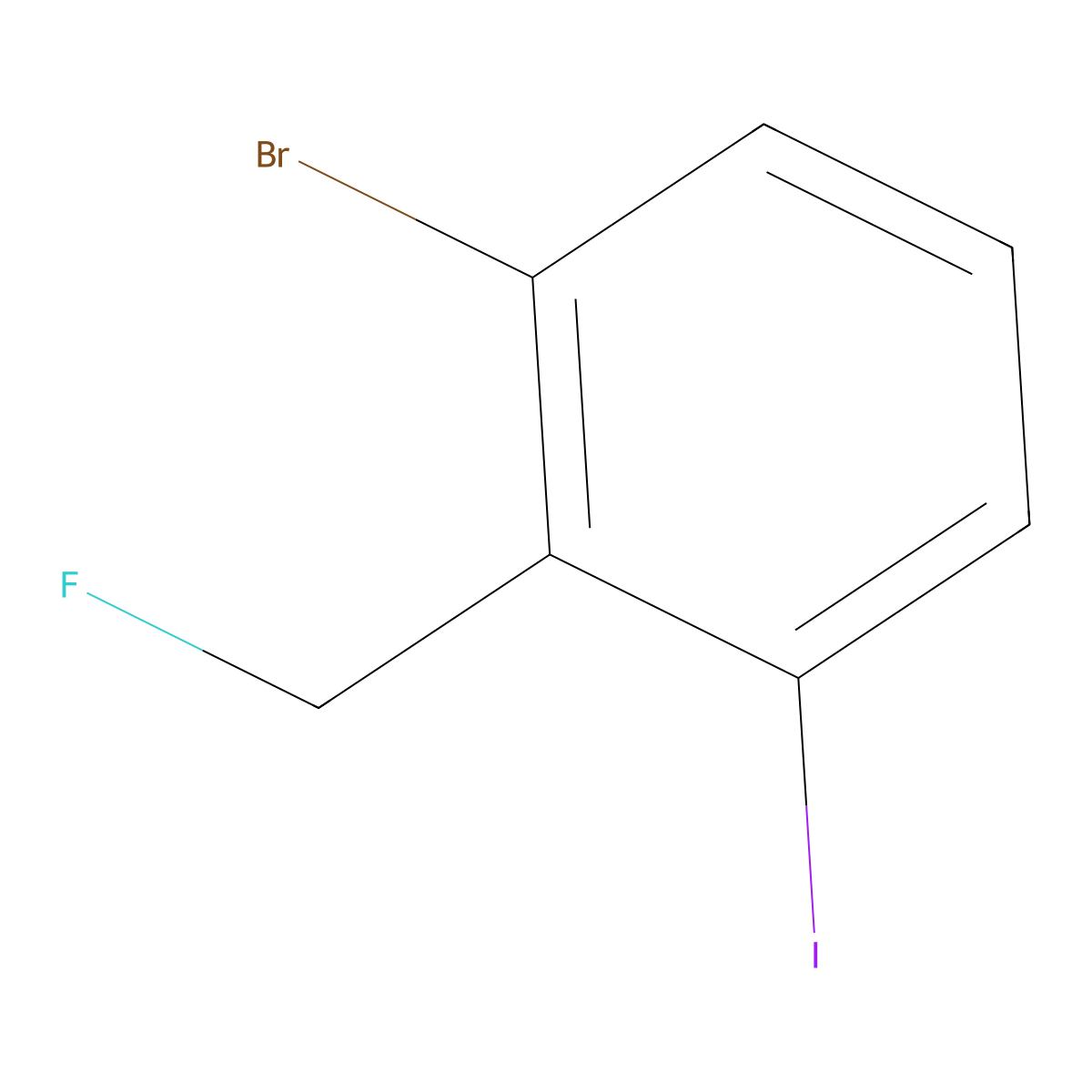 2-Bromo-6-iodobenzyl fluoride molecular structure, CAS 2244087-75-8