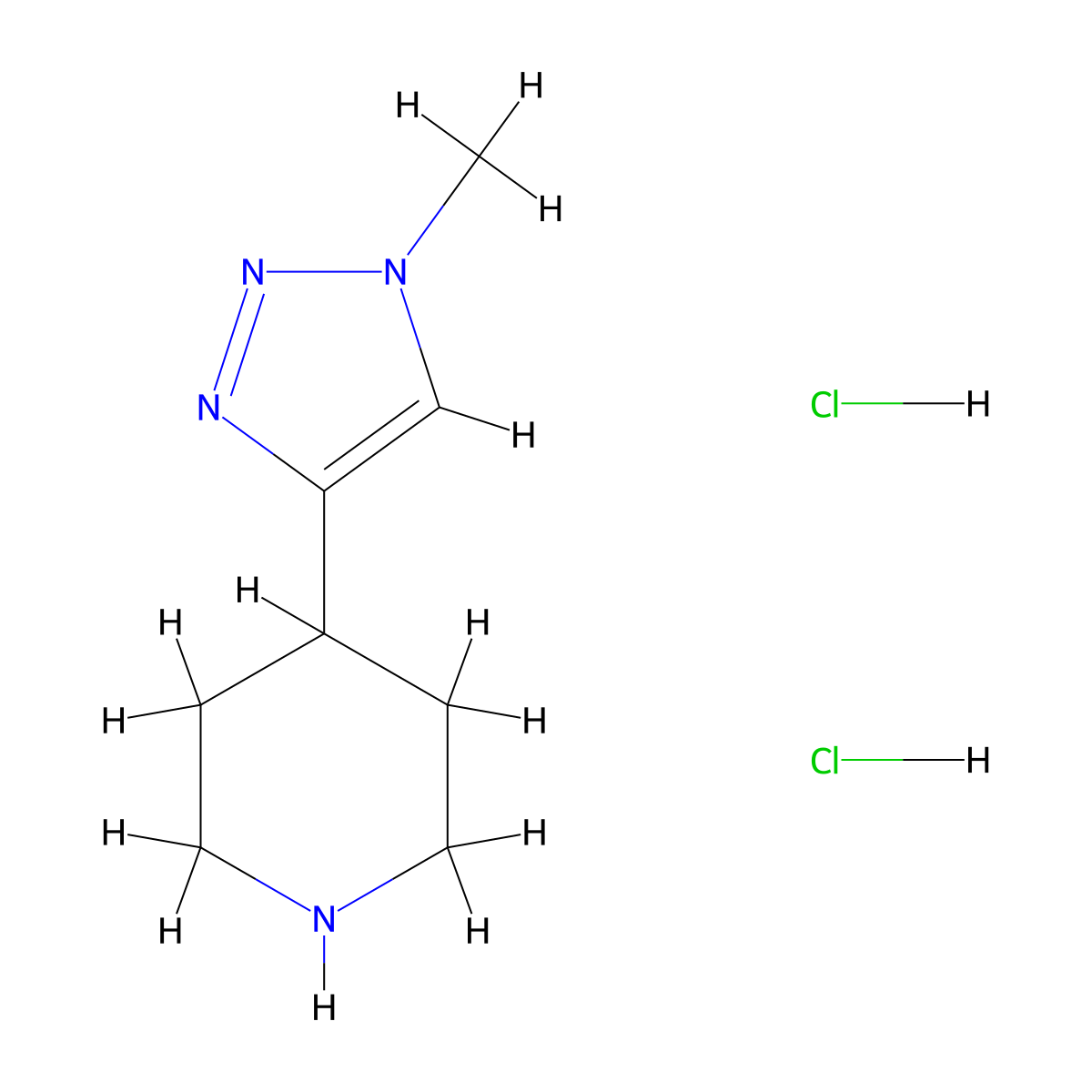 4-(1-Methyl-1H-1,2,3-triazol-4-yl)piperidine dihydrochloride molecular structure, CAS 2244087-77-0