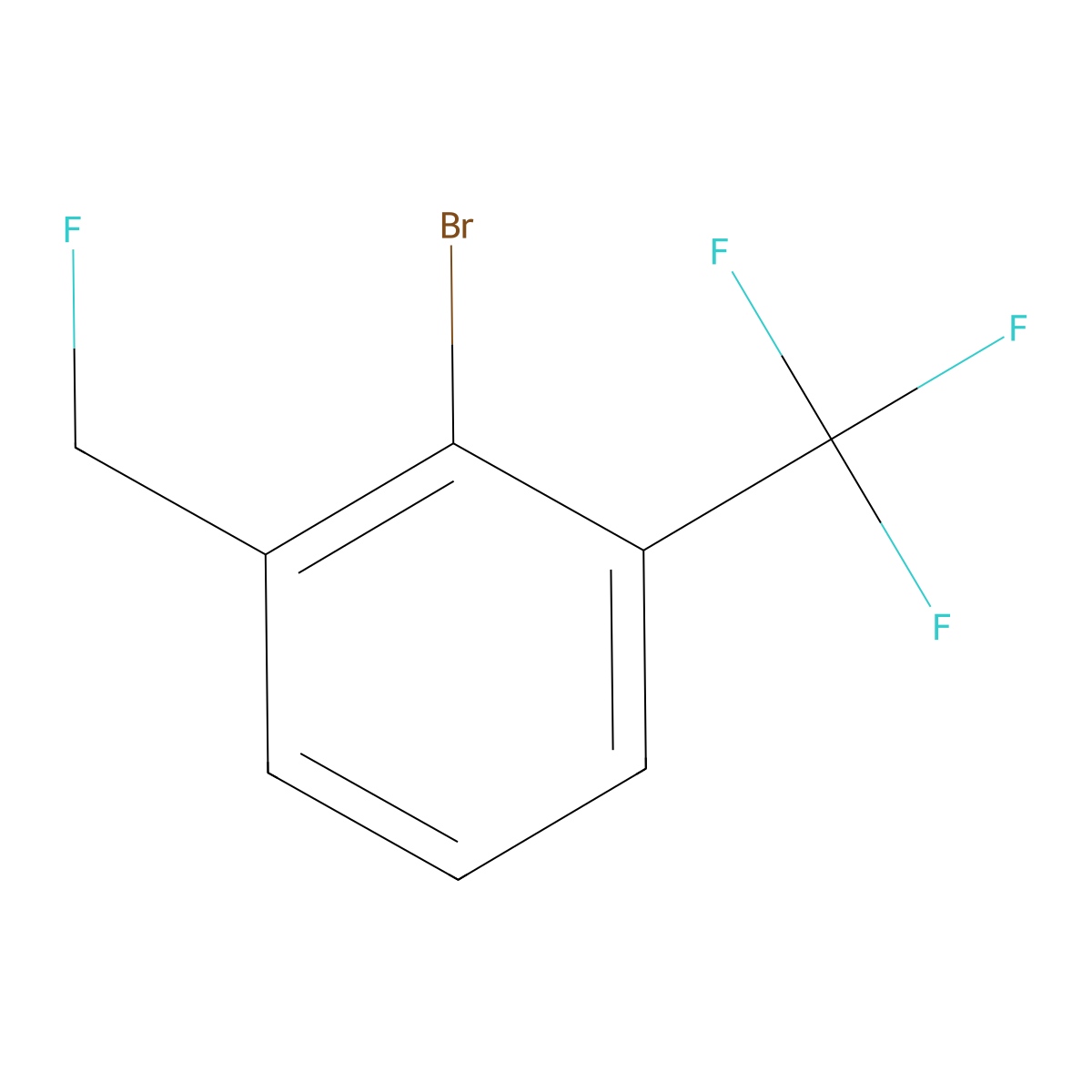 2-Bromo-3-(trifluoromethyl)benzyl fluoride molecular structure, CAS 2244087-97-4