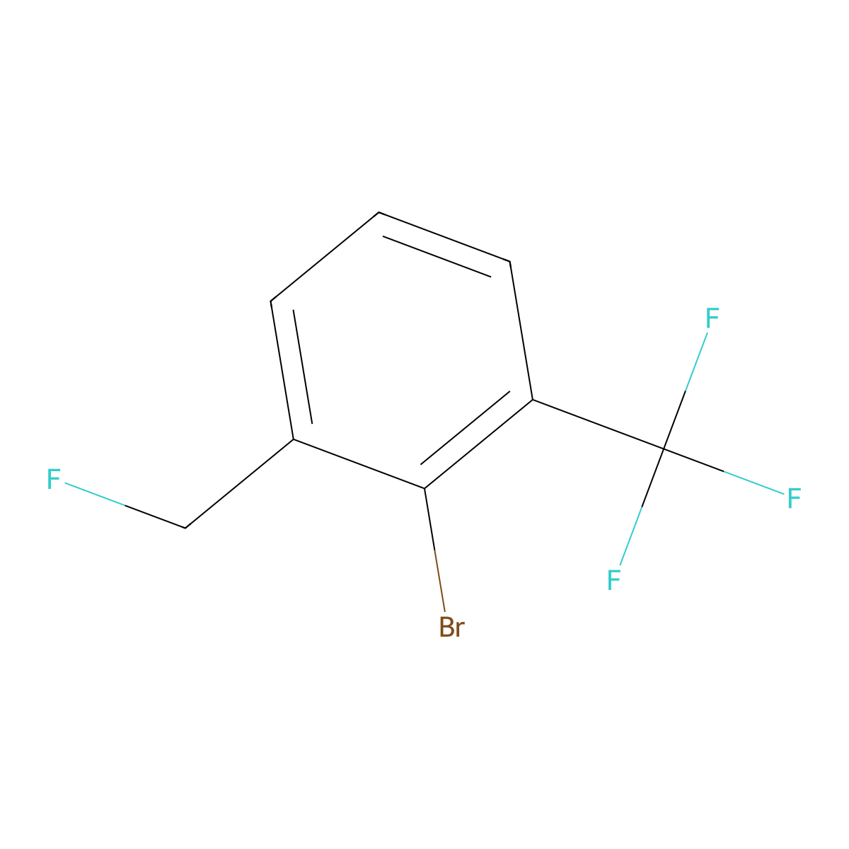 2-Bromo-3-(trifluoromethyl)benzyl fluoride molecular structure, CAS 2244087-97-4