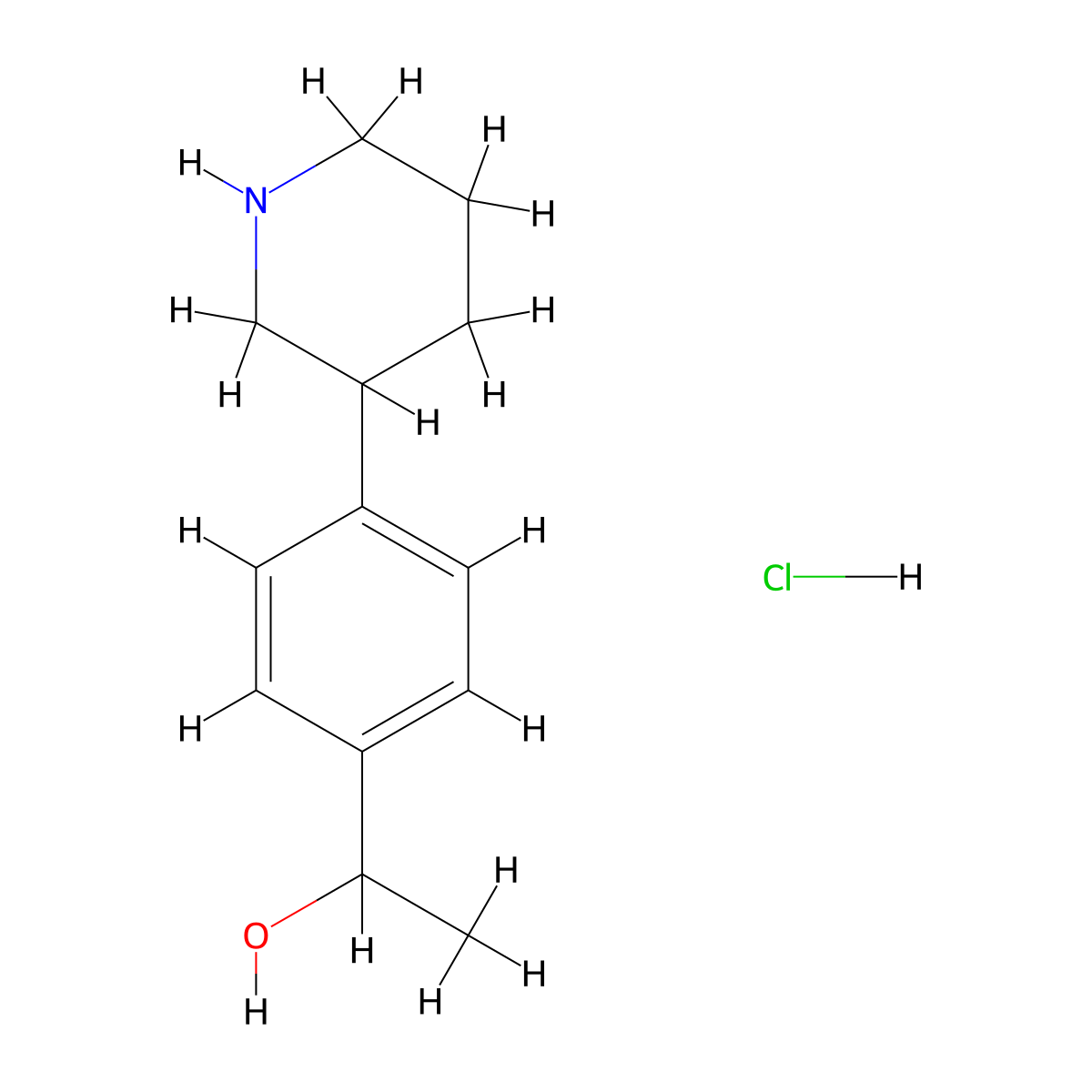 1-(4-(Piperidin-3-yl)phenyl)ethan-1-ol hydrochloride molecular structure, CAS 2244088-28-4