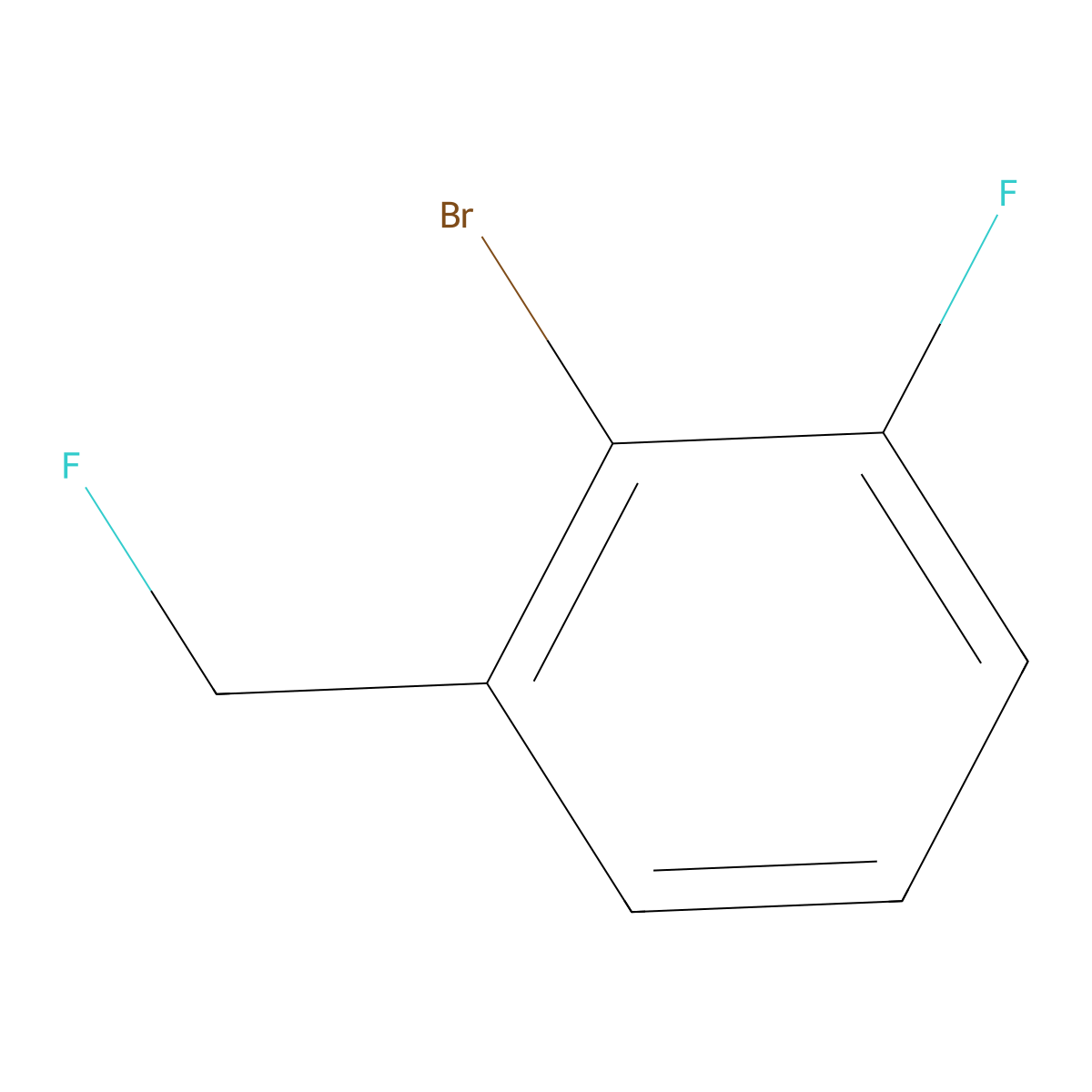 2-Bromo-3-fluorobenzyl fluoride molecular structure, CAS 2244088-41-1