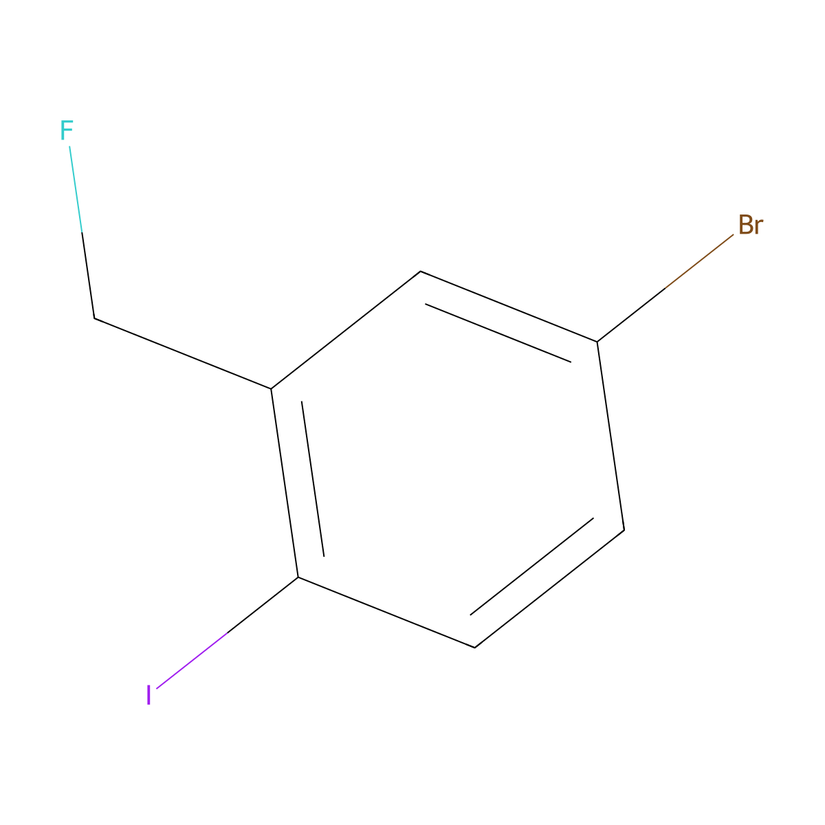 5-Bromo-2-iodobenzyl fluoride molecular structure, CAS 2244088-43-3