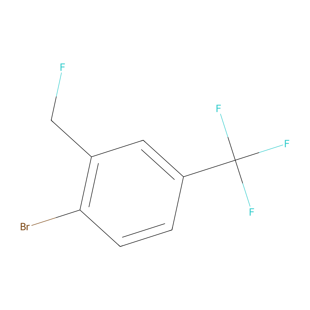 1-Bromo-2-(fluoromethyl)-4-(trifluoromethyl)benzene molecular structure, CAS 2244088-55-7