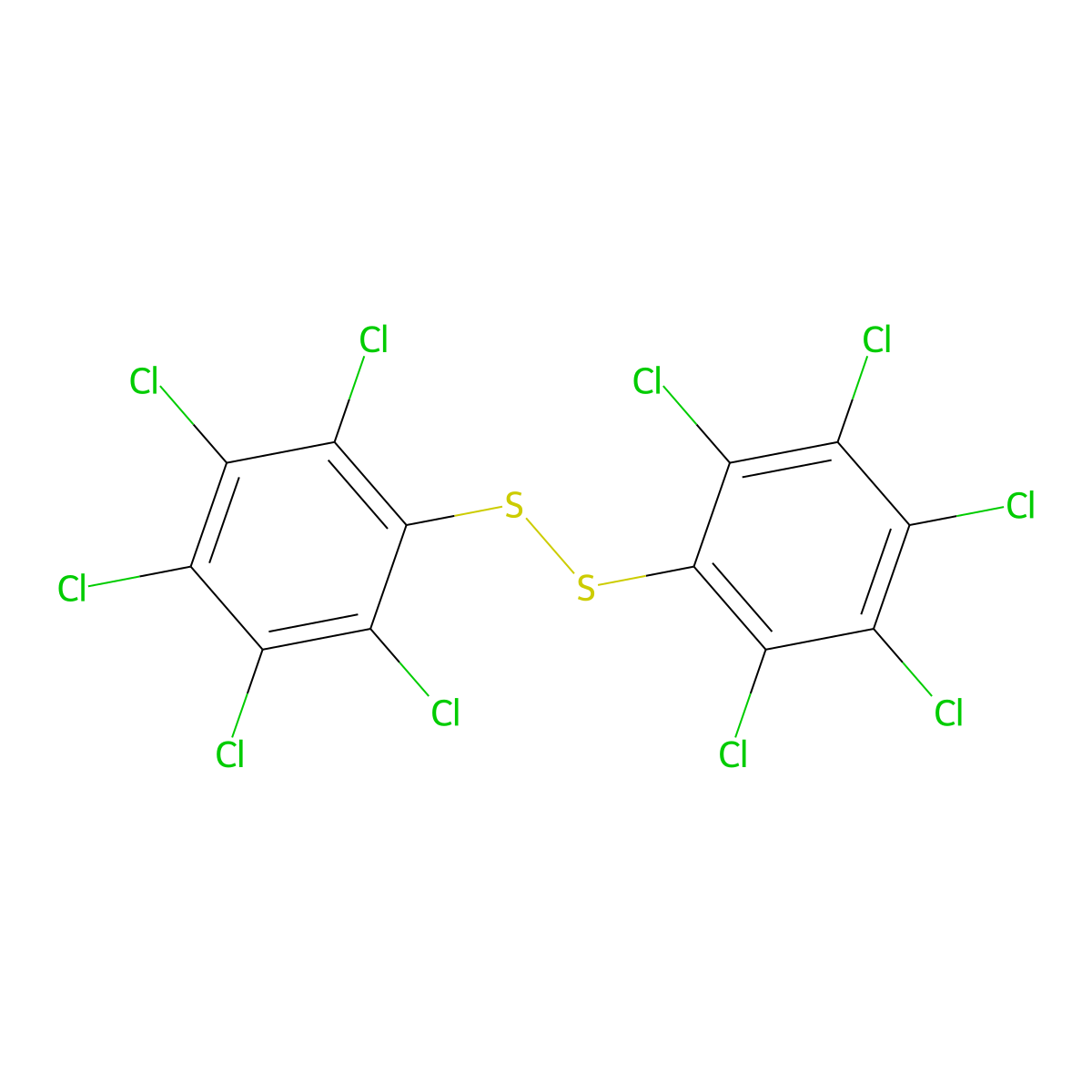 Bis(pentachlorophenyl) disulfide molecular structure, CAS 22441-21-0
