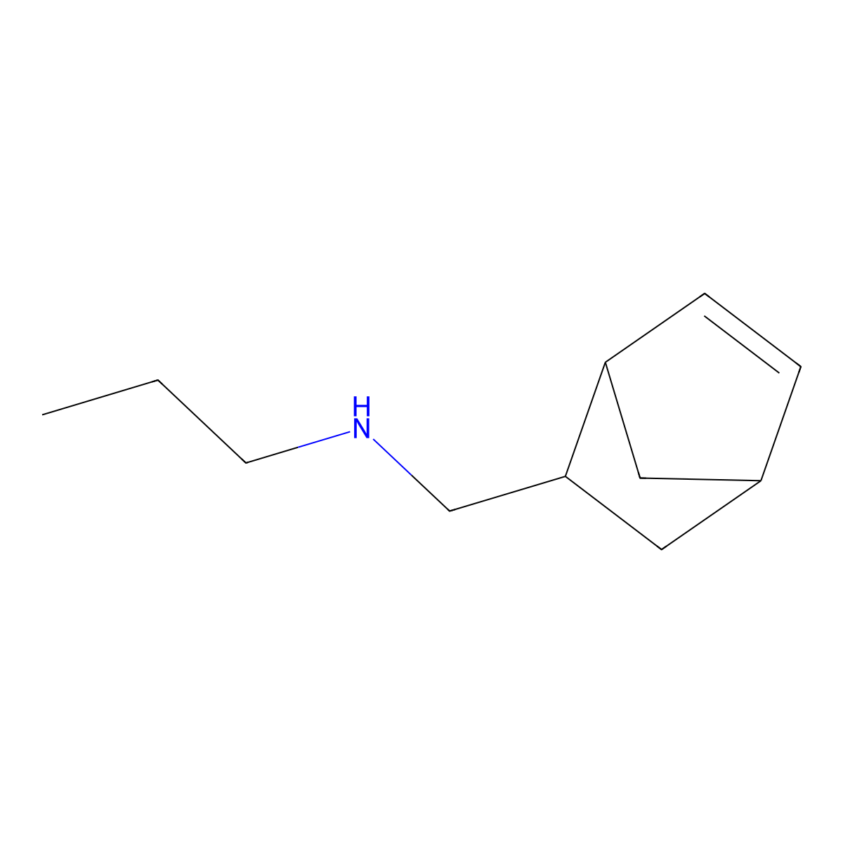 {Bicyclo[2.2.1]hept-5-en-2-ylmethyl}(propyl)amine molecular structure, CAS 22441-54-9
