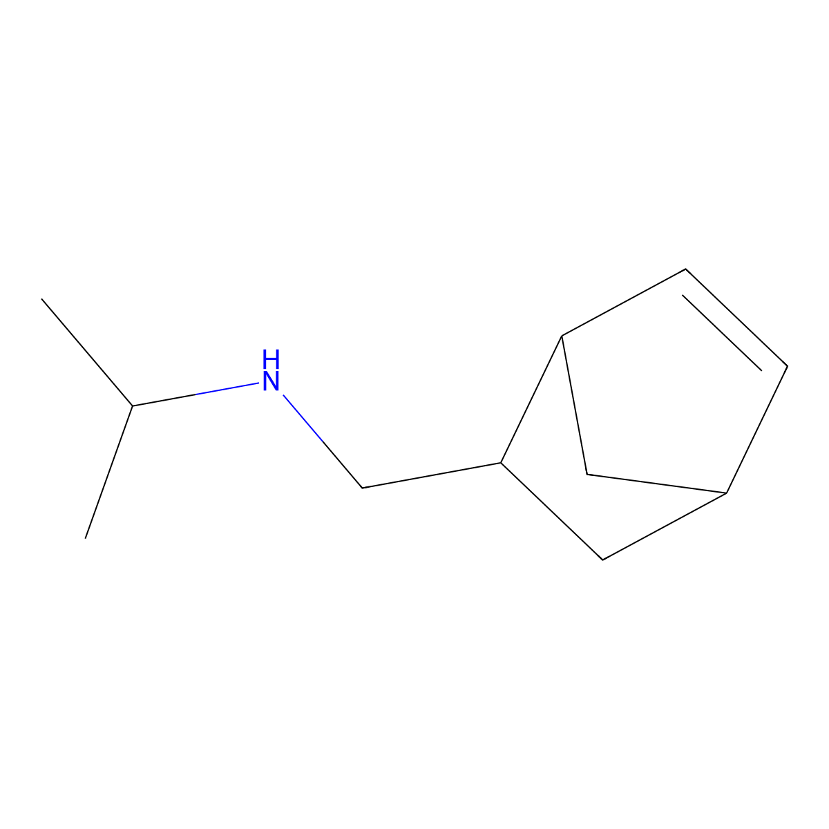 (Bicyclo(2.2.1)hept-5-en-2-ylmethyl)(propan-2-yl)amine molecular structure, CAS 22441-56-1
