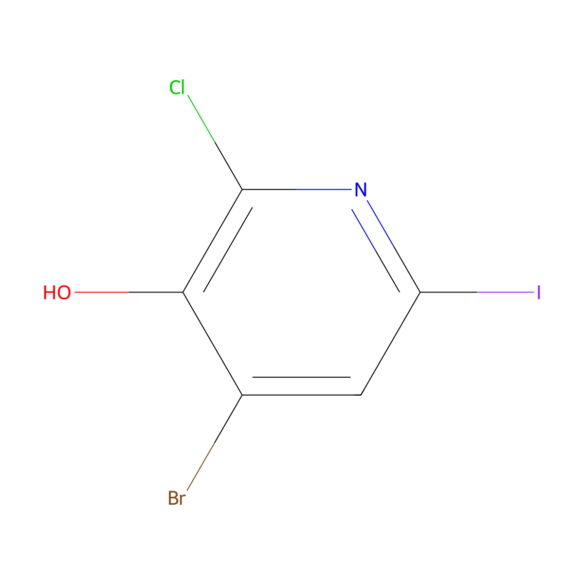 4-Bromo-2-chloro-6-iodopyridin-3-ol molecular structure, CAS 2244107-68-2
