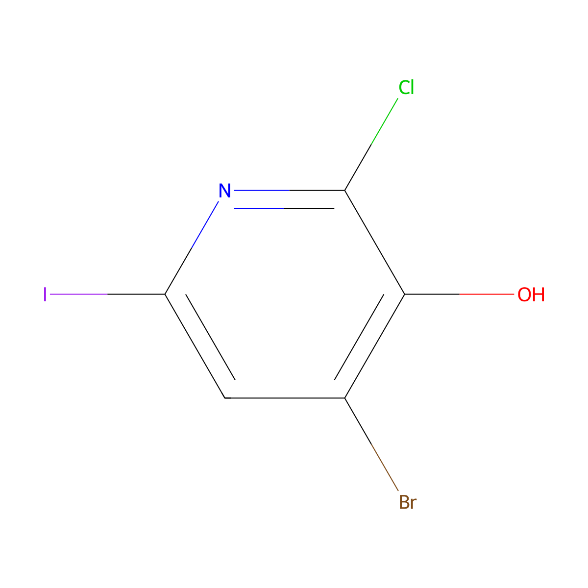 4-Bromo-2-chloro-6-iodopyridin-3-ol molecular structure, CAS 2244107-68-2