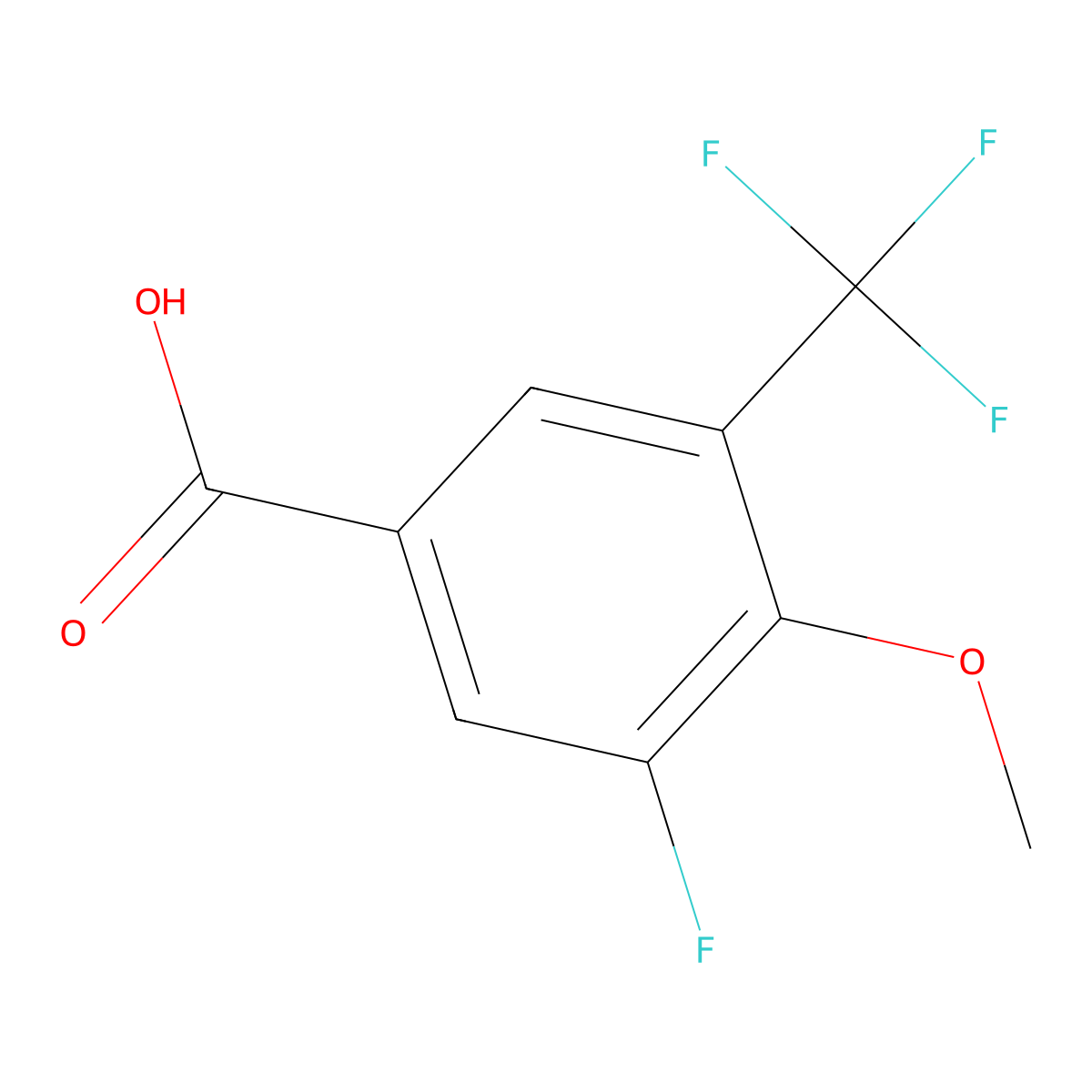 5-Fluoro-4-methoxy-3-(trifluoromethyl)benzoic acid molecular structure, CAS 2244107-74-0