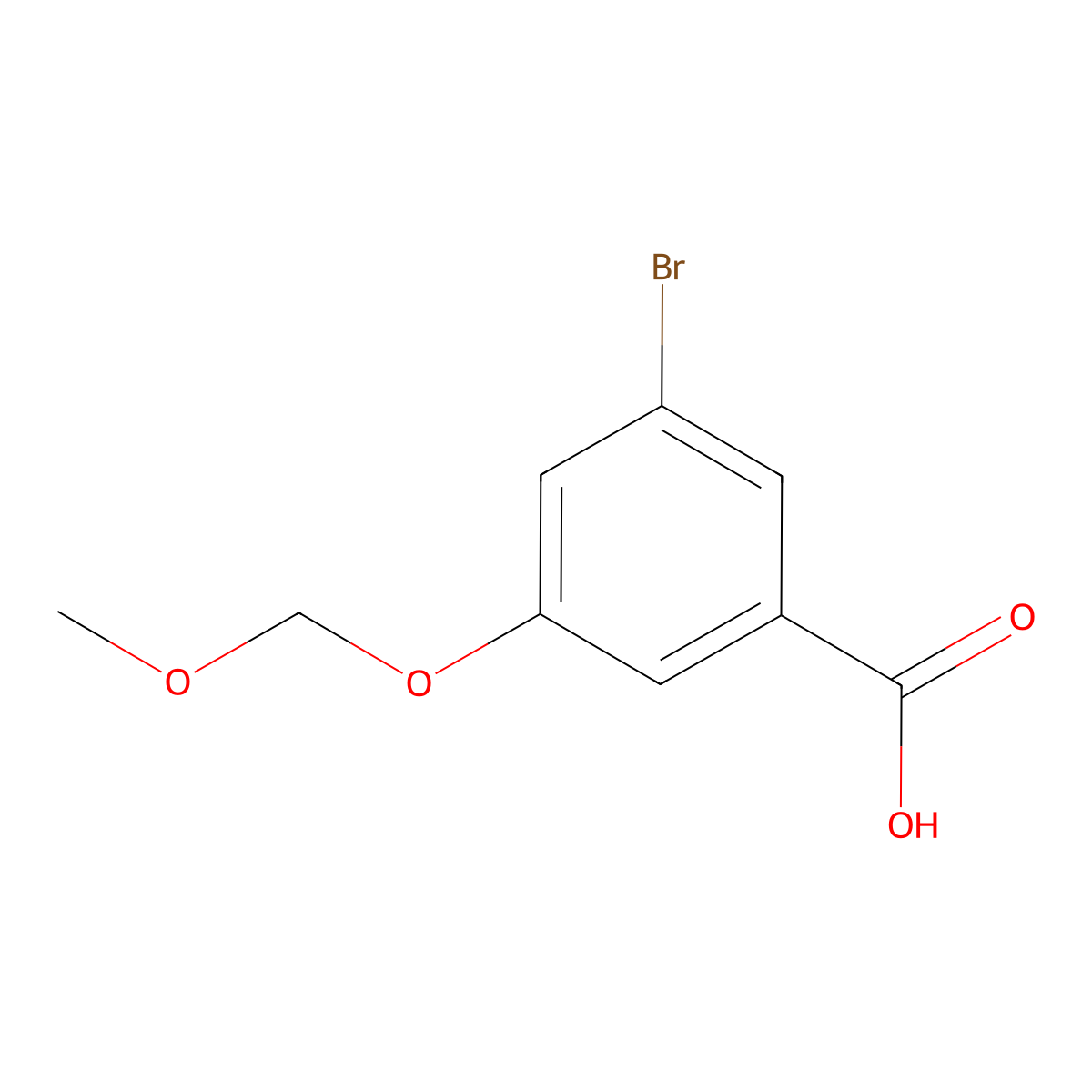 5-Bromo-3-(methoxymethoxy)benzoic acid molecular structure, CAS 2244107-75-1