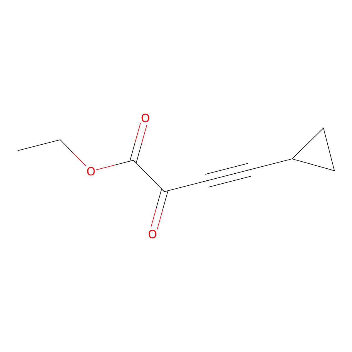 Ethyl 4-cyclopropyl-2-oxo-3-butynoate molecular structure, CAS 2244192-63-8