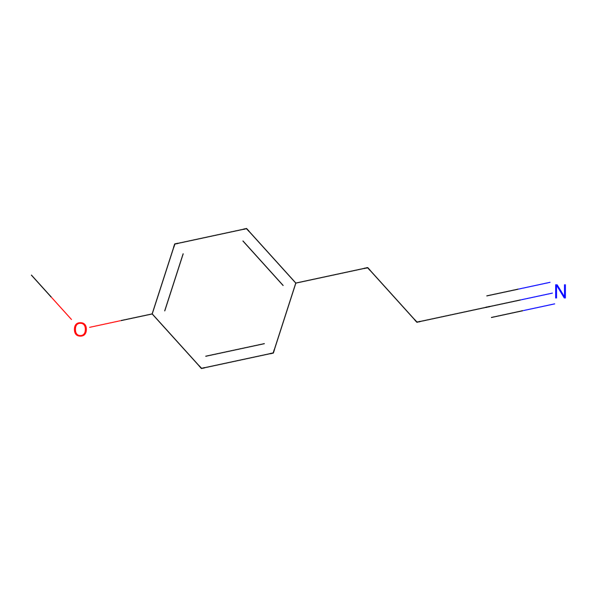 Benzenepropanenitrile, 4-methoxy- molecular structure, CAS 22442-48-4