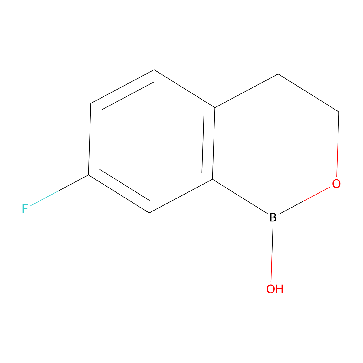 7-fluoro-3,4-dihydro-1H-2,1-benzoxaborinin-1-ol molecular structure, CAS 2244253-83-4
