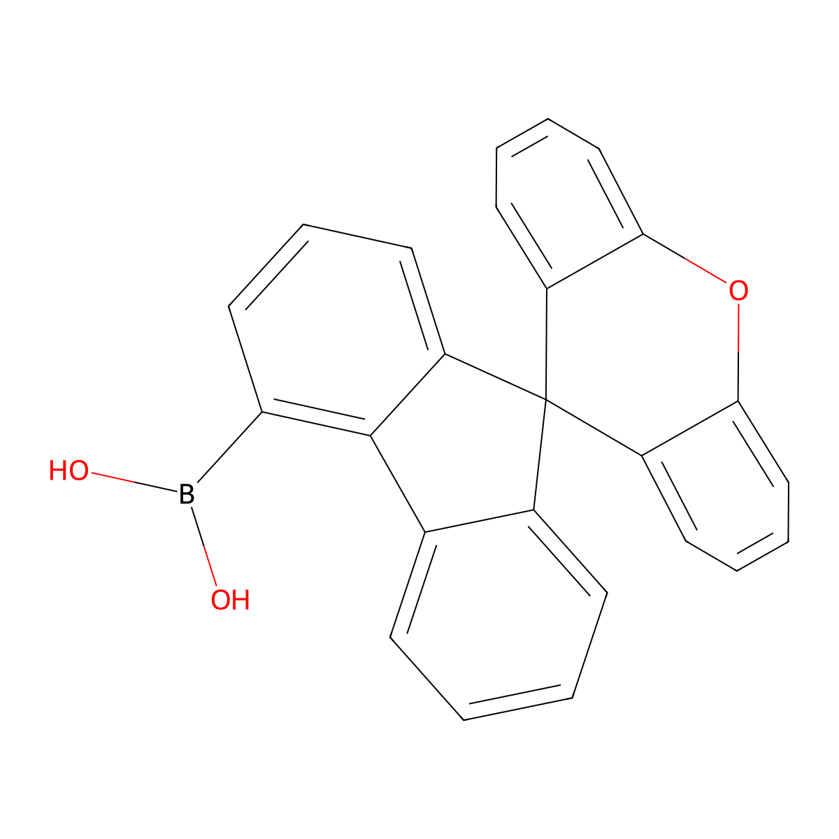 Spiro[fluorene-9,9'-xanthen]-4-ylboronic acid molecular structure, CAS 2244281-69-2