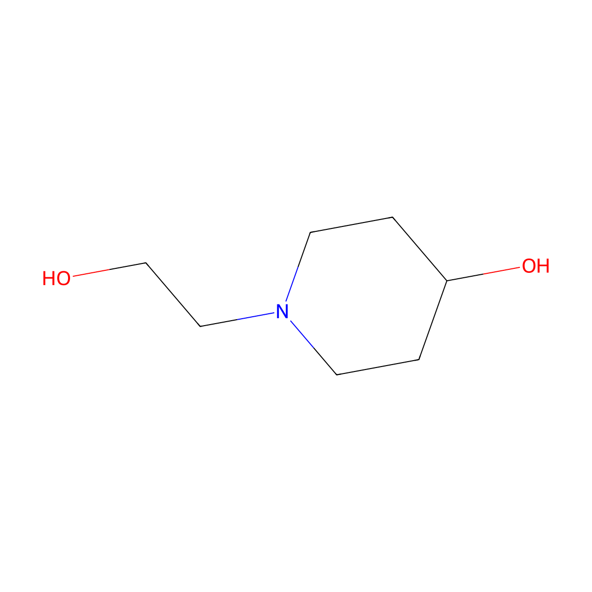 4-Hydroxy-1-piperidineethanol molecular structure, CAS 224431-84-9