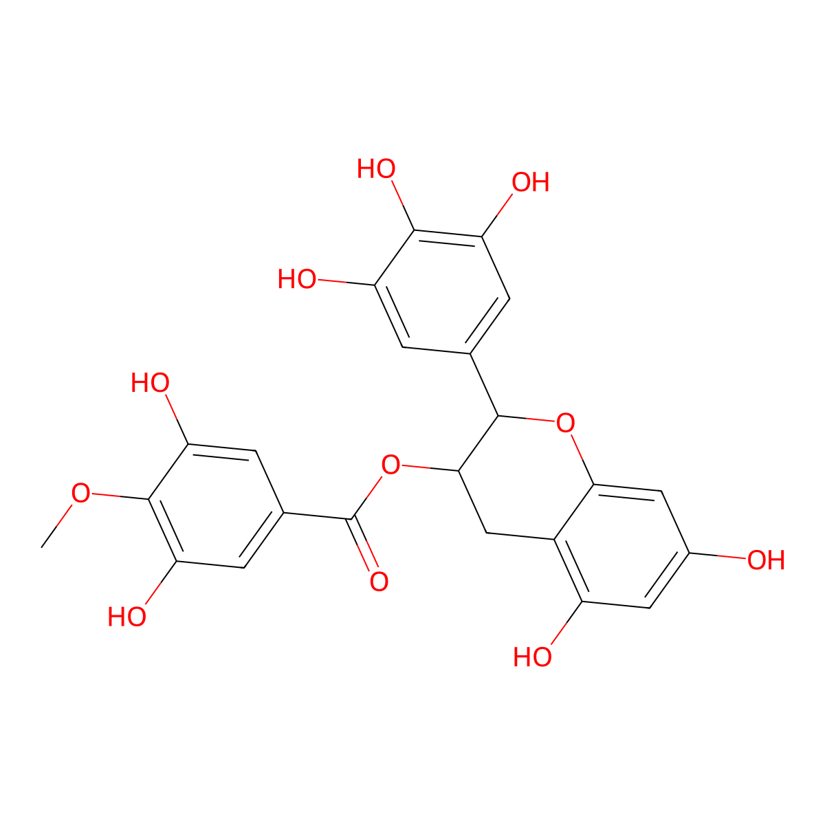 Epigallocatechin-3-O-(4-O-methyl)gallate molecular structure, CAS 224434-07-5