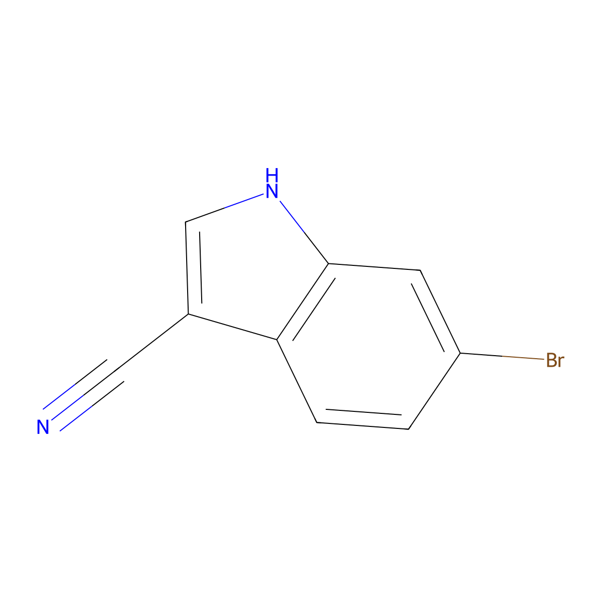 6-Bromo-1H-indole-3-carbonitrile molecular structure, CAS 224434-83-7