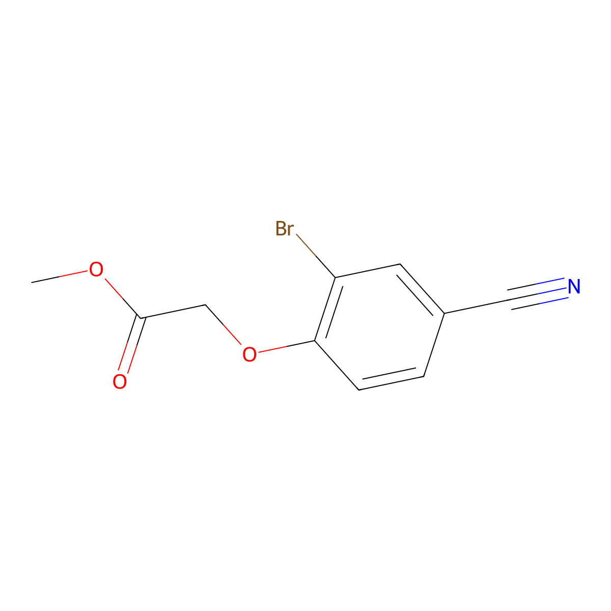 Methyl 2-(2-bromo-4-cyanophenoxy)acetate molecular structure, CAS 2244386-57-8