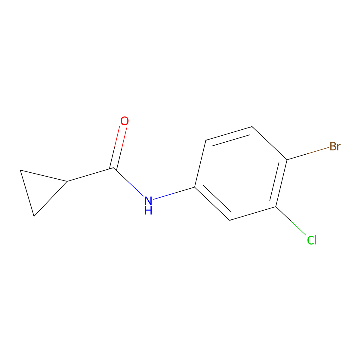 N-(4-bromo-3-chlorophenyl)cyclopropanecarboxamide molecular structure, CAS 22444-00-4