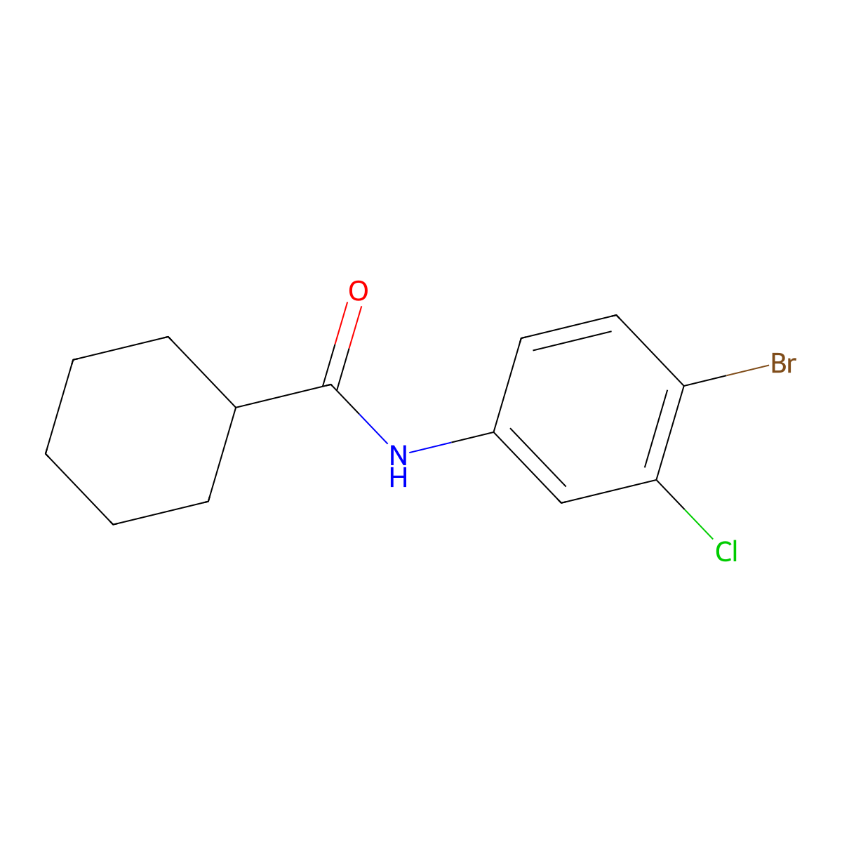 N-(4-bromo-3-chlorophenyl)cyclohexanecarboxamide molecular structure, CAS 22444-03-7
