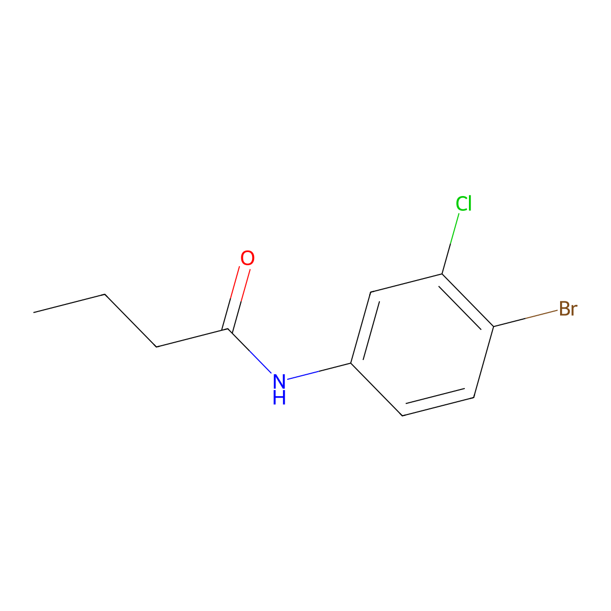 N-(4-bromo-3-chlorophenyl)butanamide molecular structure, CAS 22444-06-0
