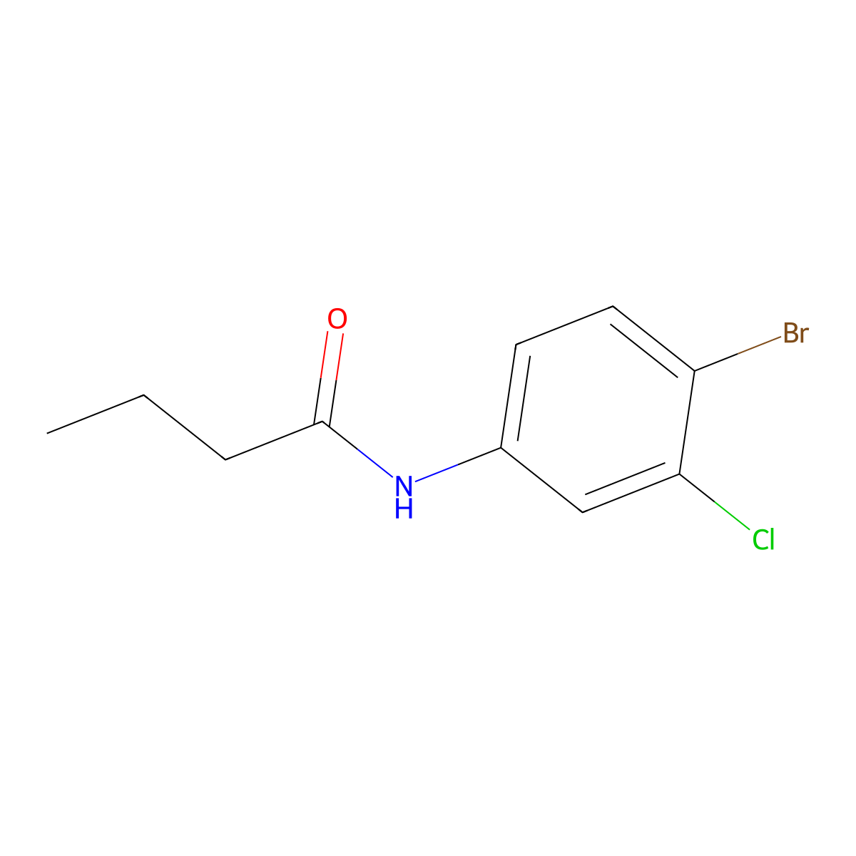 N-(4-bromo-3-chlorophenyl)butanamide molecular structure, CAS 22444-06-0