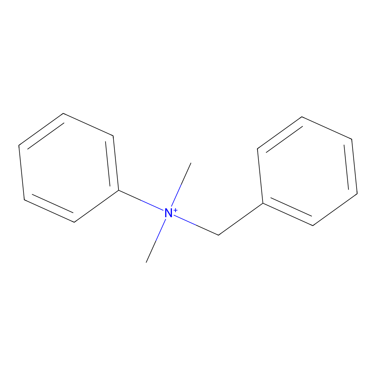 Benzyldimethylphenylammonium molecular structure, CAS 22444-88-8