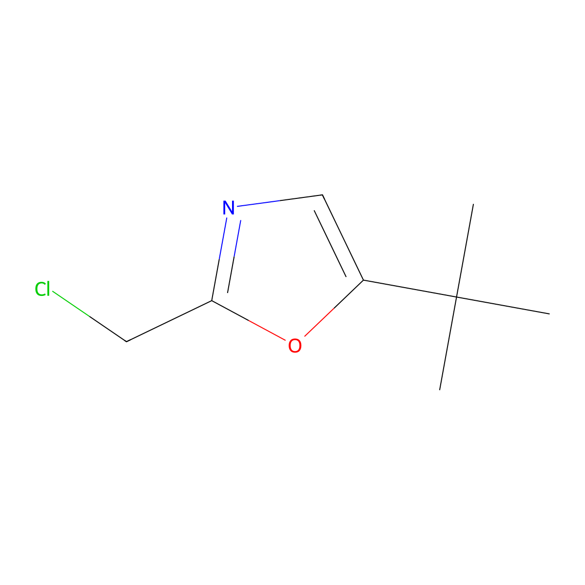 5-tert-Butyl-2-(chloromethyl)-1,3-oxazole molecular structure, CAS 224441-73-0