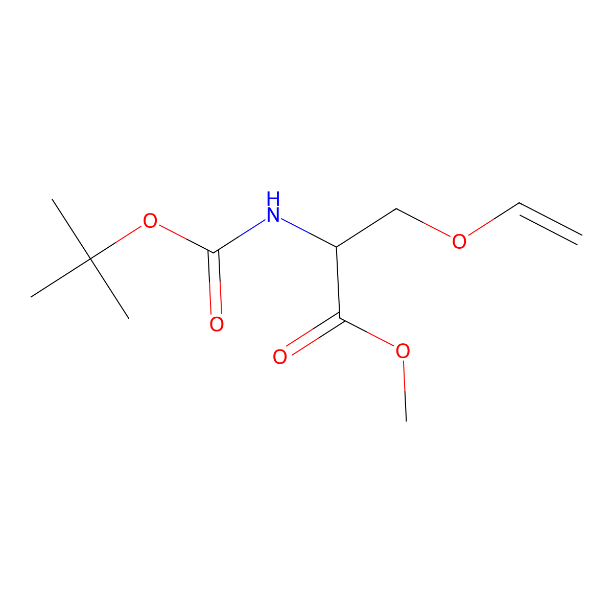 methyl N-(tert-butoxycarbonyl)-O-vinyl-L-serinate molecular structure, CAS 2244414-13-7